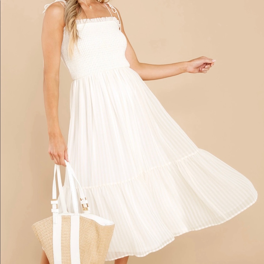 White midi maxi dress
